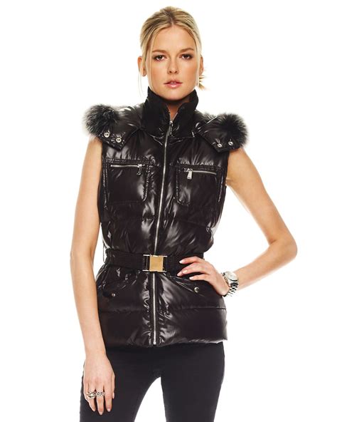 michael kors black puffer vest|Michael Kors winter vest.